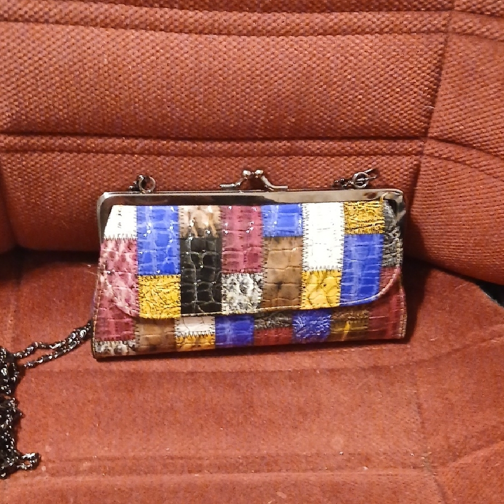 Patchwork Multicolor Clutch Bag - image 1
